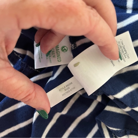 J Crew Factory Sleeveless Stripped Knit Tiered Mini Dress 100% Cotton Size 2X - Picture 10 of 12